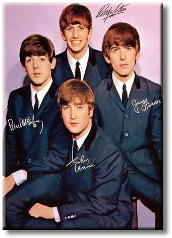 Amazon.com: ArtWorks Decor Young Beatles in Suits Autographed